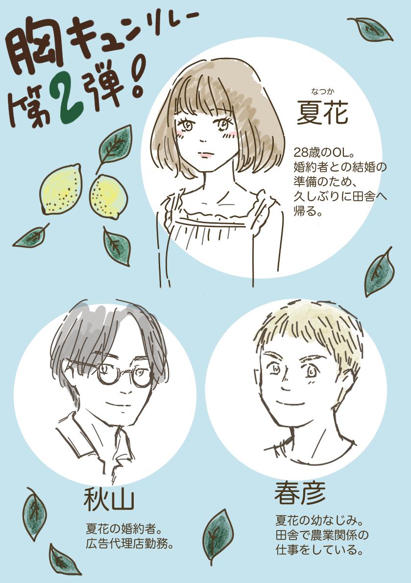 【予告】 #胸キュンリレー 第2弾"Lemon"

コミチ@comici_jp のマンガ家がストーリーをつなぐ「胸キュンリレー」の第2弾が明日より始まります!8人のマンガ家が1週ずつストーリーを担当、キュンとする恋の物語をつなぎます!
お楽しみに!(1話は私担当です〜)

https://t.co/VM9R60FDxH 