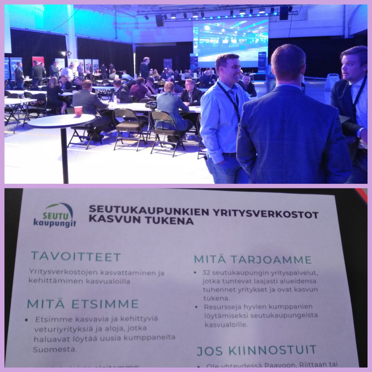 pilaakso's tweet photo. #matchindustry jälleen erinomainen kohtaamispaikka! Seutukaupunkien yritysverkostoja kelpaa pitää täälläkin esillä ja kasvu tuntuu jatkuvan monella sektorilla. #seutukaupungit kasvun tukena - osaamista ja kumppaneja joka lähtöön! https://t.co/iCHzbD5hOL