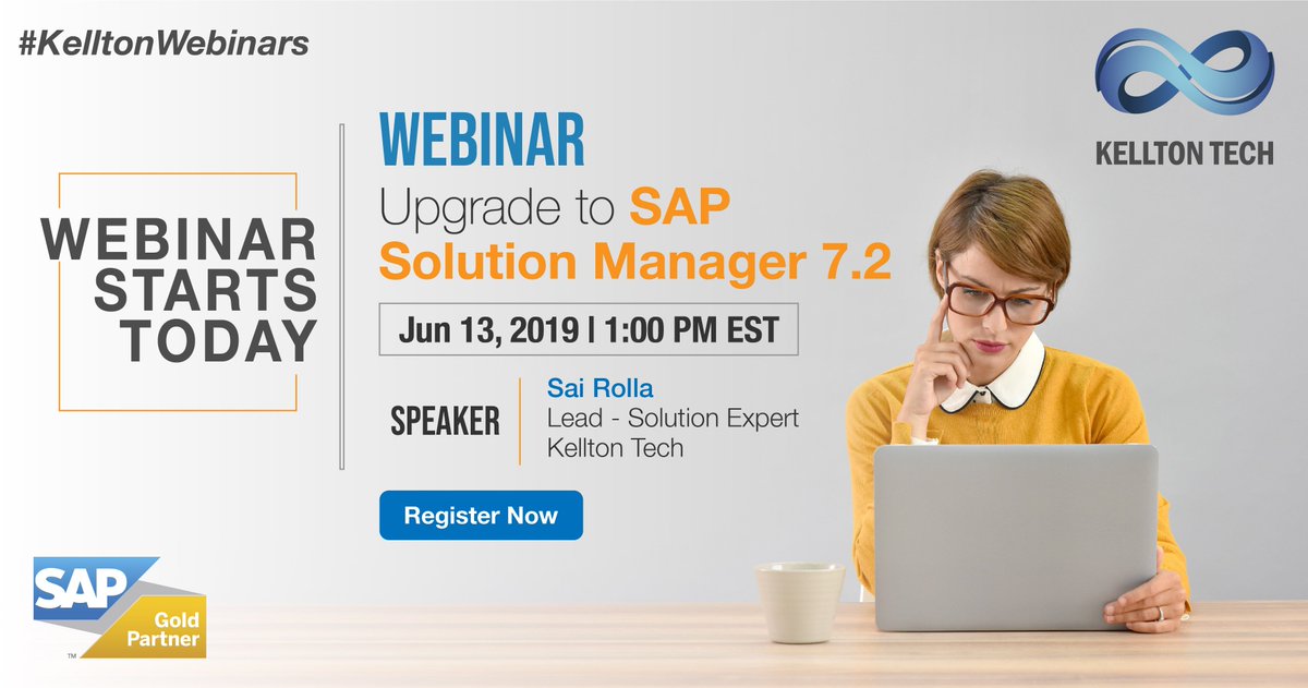 KelltonTech's tweet photo. Managing your SAP-run #business environment won’t be seamless after the end of 2019 if you don’t upgrade your #SAP #SolutionsManager. Learn why - https://t.co/VVLsDD0Ox6
#DigitalTransformation #Technology #Webinar #KelltonWebinars https://t.co/8O5F1eE0G5