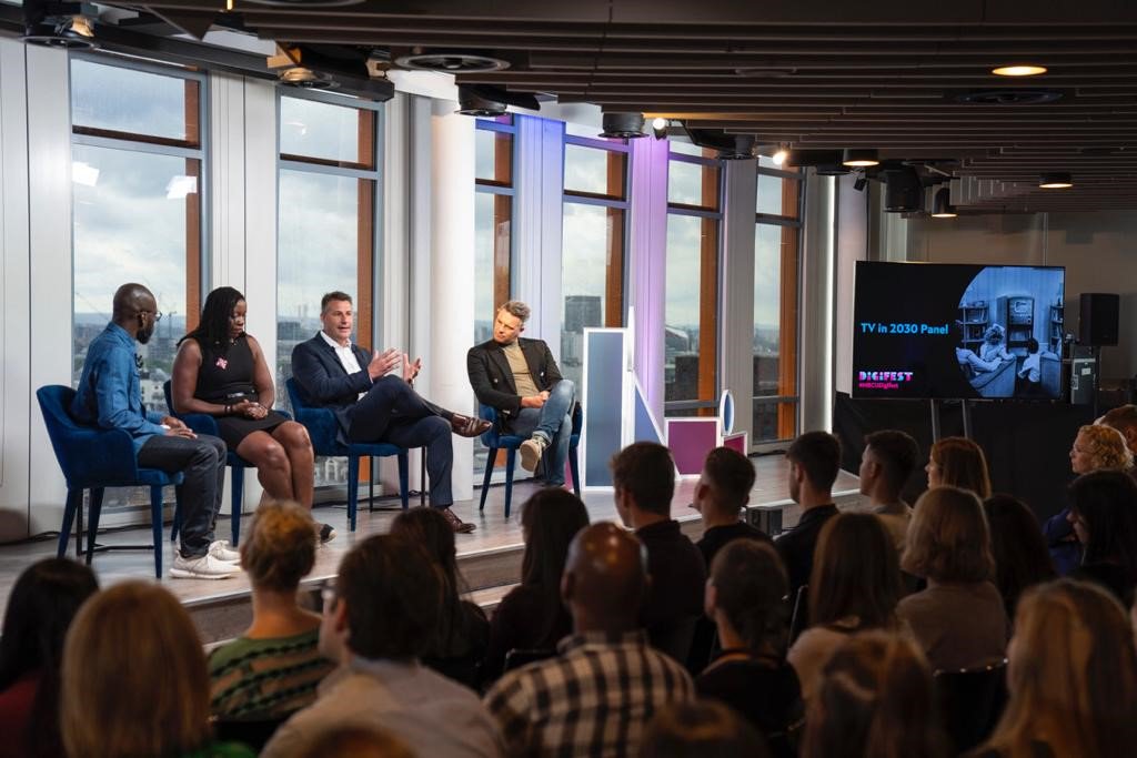 UniIntlStudios's tweet photo. What does the future of TV look like? TV technology and consumption habits have evolved. Our industry experts @MrHowesC @NaomiSesay @WPonnet gave their perspectives in a thrilling panel session on this changing landscape. #NBCUDigifest #TVin2030 #Digital #Festival #NBCUniversal https://t.co/jC2EdUqtmG