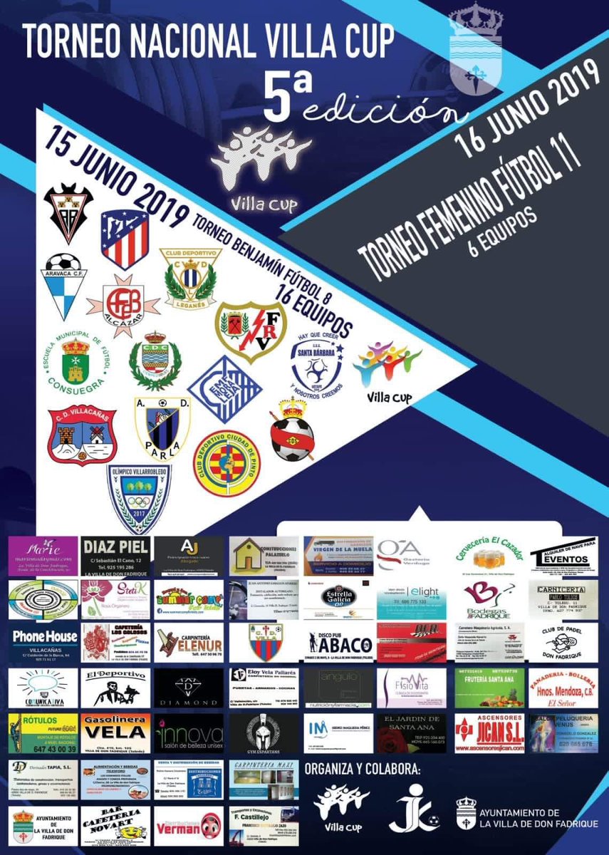 DeporteCLM's tweet photo. Este sábado se disputa el V Torneo Nacional Villa Cup. ¡No te lo pierdas! https://t.co/o0y1QbnqFE