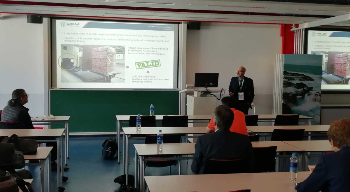 SafeloadTesting's tweet image. Manuel García-Romeu, in representation of @SafeloadTesting Technologies, today at the @iapripackaging #Packaging Symposium. Manuel presented a research paper related to the Response analysis of an Emergency Braking and Stability Testing. #PackagingScience #research #IAPRI2019