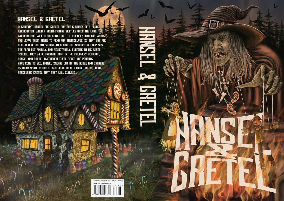 jGREENGRAPHICS's tweet image. (Updated) #Hanselandgretel book cover. #digitalart