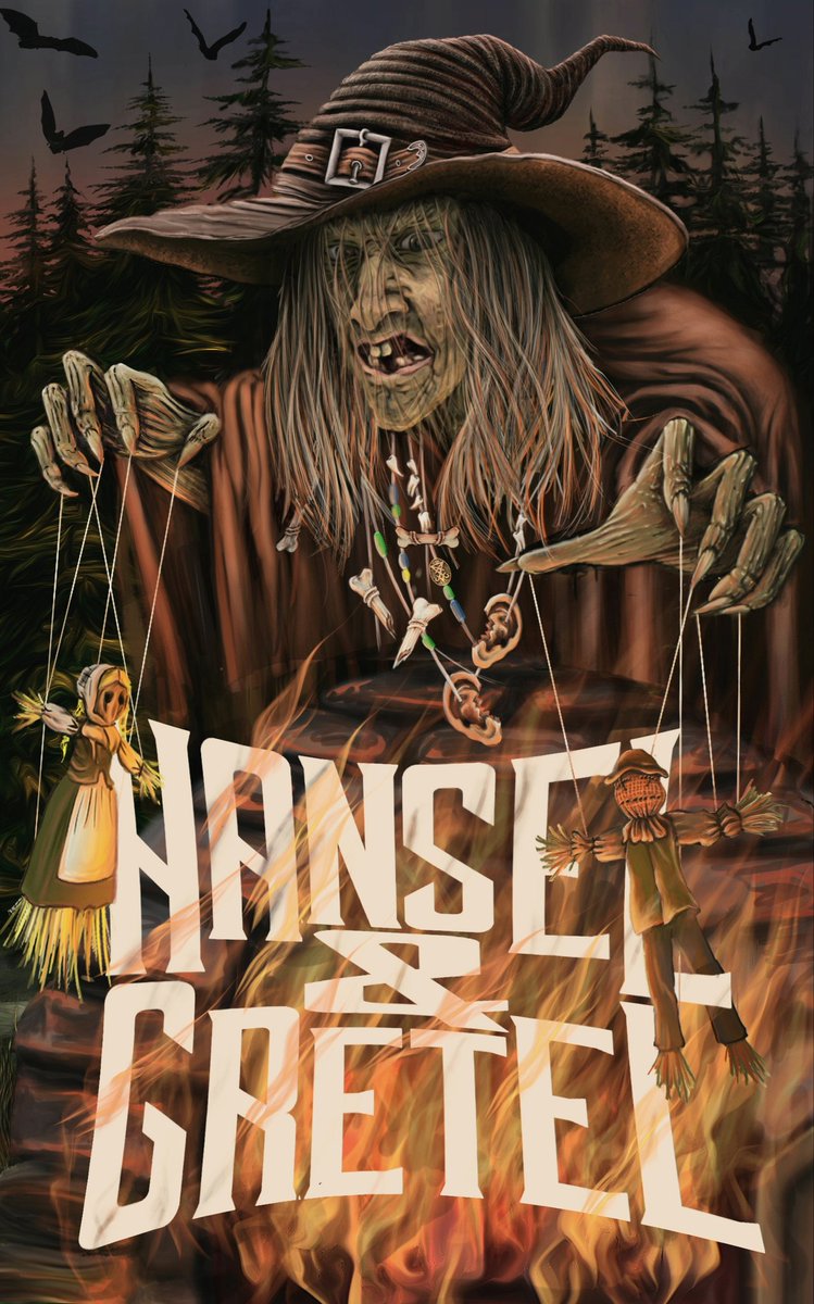 jGREENGRAPHICS's tweet image. (Updated) #Hanselandgretel book cover. #digitalart