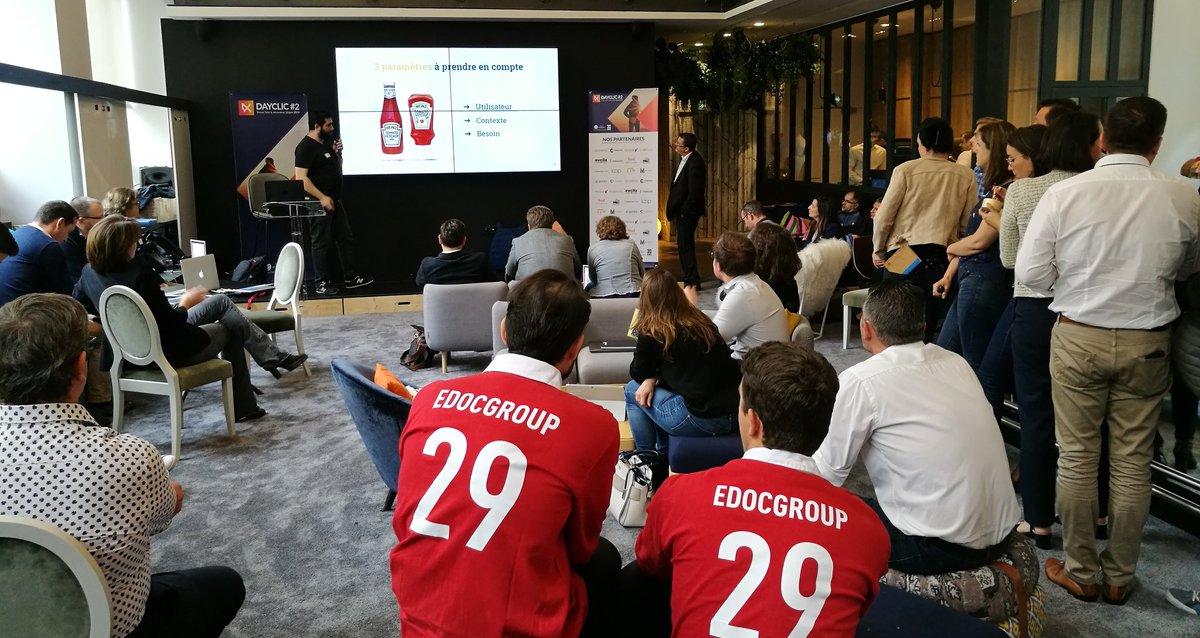 📢 C'est parti pour notre petite intervention sur l'#UX dans l'entrepreneuriat. <a href="/RudyBaer/">Rudy Baer</a> prend la parole devant les visiteurs et exposants pour un retour d'expérience complet. #Dayclic2019 #Entrepreneuriat #Paris