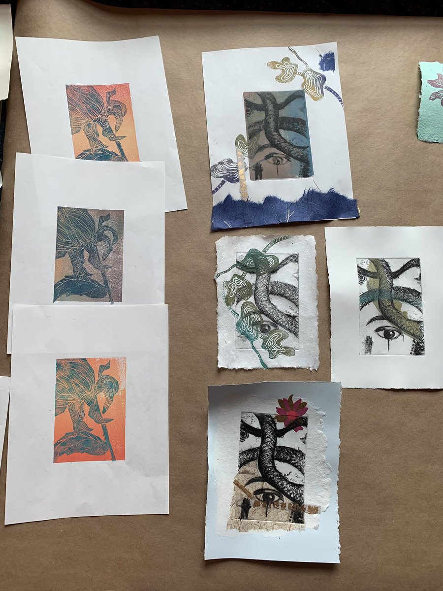 Day 3 prints from all attendees <a href="/carlosmuseum/">Michael C. Carlos Museum</a> <a href="/EmoryUniversity/">Emory University</a> from the Science of Printmaking workshop #art #printmaking #cobbartrocks #ArtsedGA