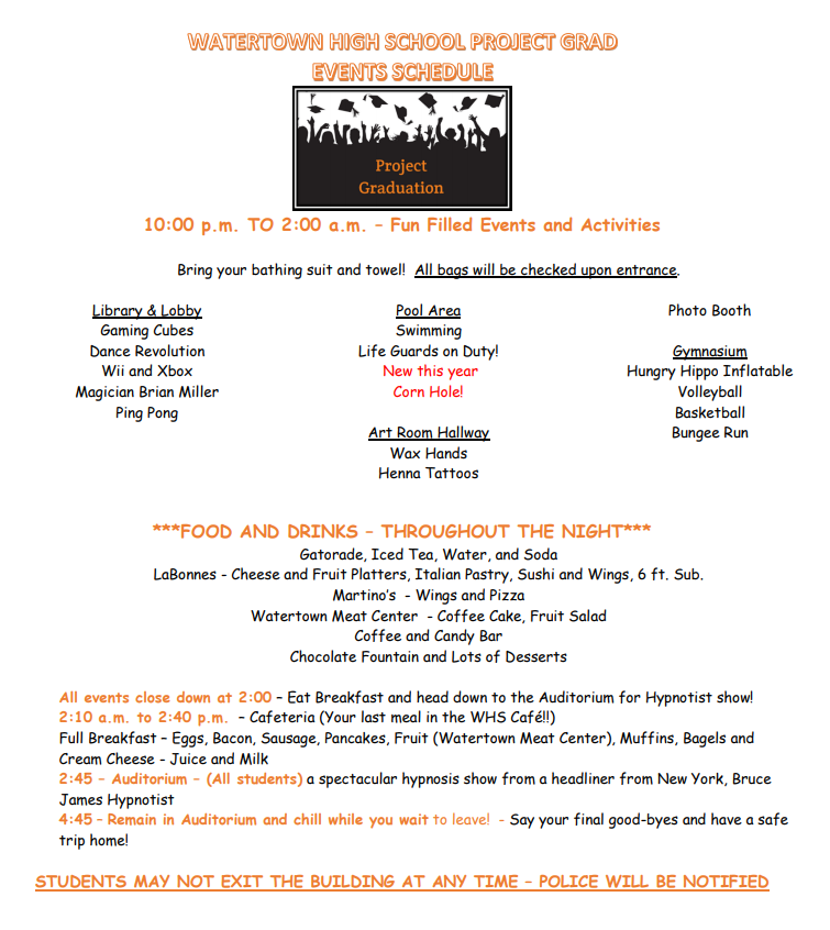 WHS Seniors check out all that is planned for your Project Grad Night!  Get those permission slips in! <a href="/class2019_WHS/">Class Of 2019</a> @MrLewisWHS <a href="/WHSN_CT/">WHS News</a> @MrTomHogrefe