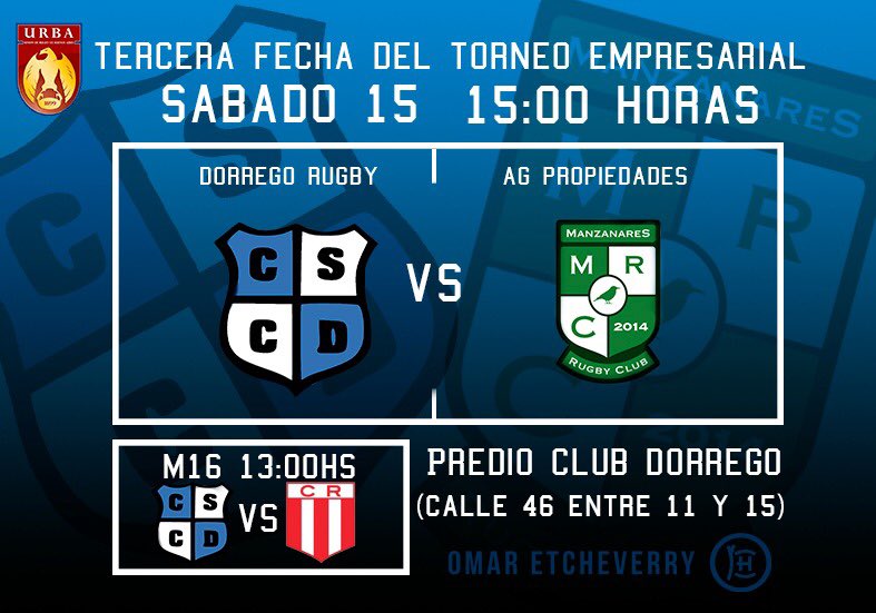 dorregorc's tweet photo. Tercera fecha del torneo empresarial de @urba.ok . A las 13hs estarán calentando la pista los M16, que se medirán con los amigos de @clubrivadaviaempalme y a continuación jugará la primera división con @manzarugbyhockey Te esperamos para alentar al celeste con mate y en familia https://t.co/3xyfAi2kHd