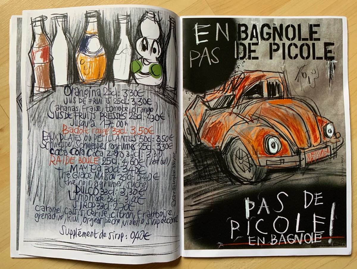 christophemeyer's tweet photo. #soft #boissons #messagesanitaire #cavpona #menuzine #graphismeprégutenberg #dessin #dessinàlamain #handmadedrawing #food #restaurantstrasbourg #taverne #menu #cartederestaurant #vw #coxcrash https://t.co/rjitjfZJnS
