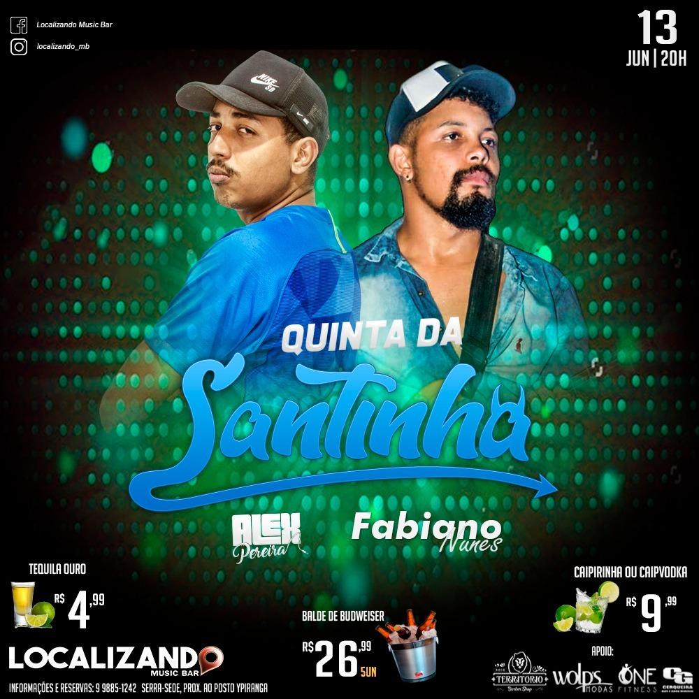localizando_Bar's tweet photo. Hoje tem Quinta da Santinha, O Brabo @djayalexpereira '' O Embaixador das Santinhas '' convidou Fabiano Nunes com o Melhor do Sertanejo e Forró pra completar a festa!!
Vai ficar de fora? Não né!!
#QuintadaSantinha #EmbaixadordasSantinhas #Localizaaibb #meubarzinhopreferido https://t.co/VsAIa3BQwK