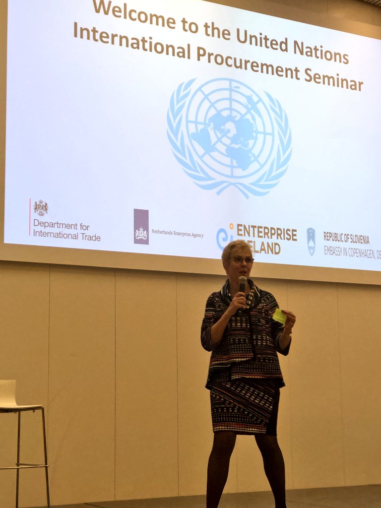 ei_mbourke's tweet photo. "Make innovation more than just a buzz word and put it into action" - @patriciajmoser @UNOPS @UN_Procurement @SBIRIreland https://t.co/pAYhm9IokM