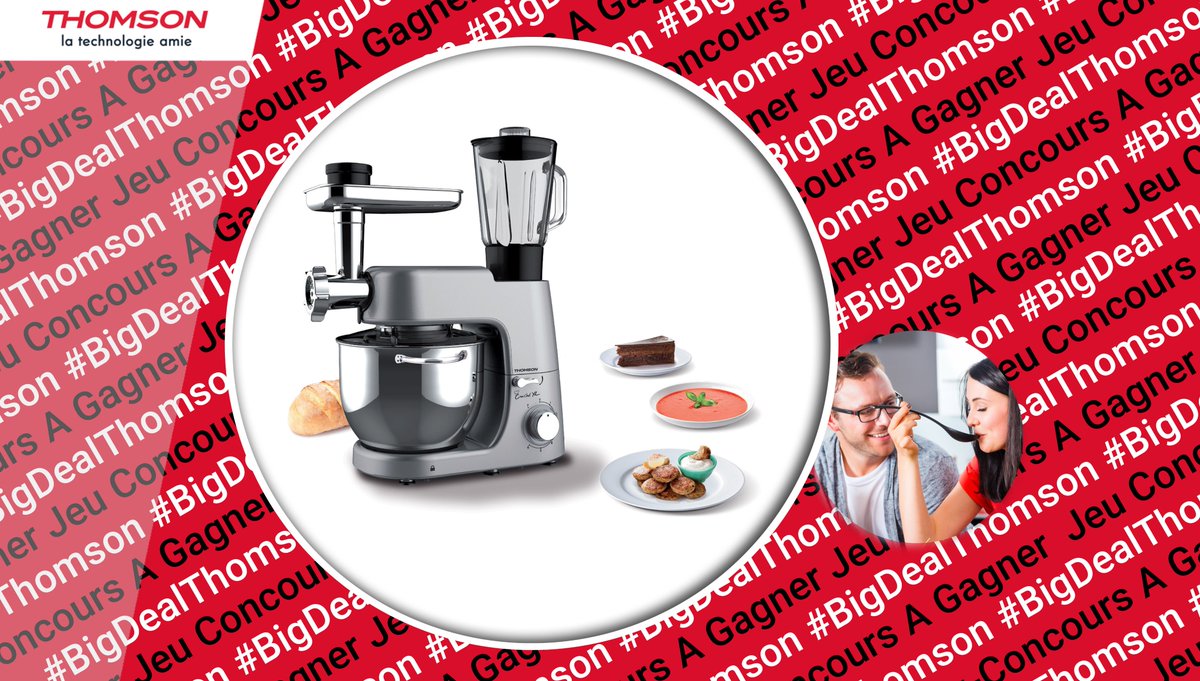 Le robot Crea Chef XL THFP8714G #Thomson est idéal pour préparer toutes vos recettes de l'entrée au dessert ! Il est à gagner aujourd'hui :

➡ FOLLOW + RT
➡ Quelle est la première recette que vous feriez avec ?

#BigDealThomson #ThomsonÉlectroménager 🎁🍀