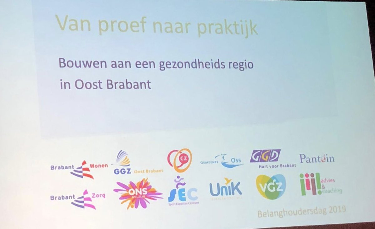 Bouwen aan gezondheidsregio Oost Brabant: de NZa is vandaag aanwezig, en bouwt mee. Van proef naar praktijk #belanghoudersdag2019