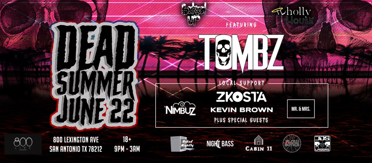 Alamo_Jazzy's tweet photo. @texasedmfam @TexasEDMFamily @AustinEDMFamily @DallasEDMFamily   @TOMBZZZ 
JULY 22!    #WhollyHouseProductions 
#800live    RSVPS for discounted tickets live now. $20 day of show 
Also did I mention the new production we got y’all 👀👀. 
https://t.co/73AhDptHFQ https://t.co/tPbw9Wx5wG