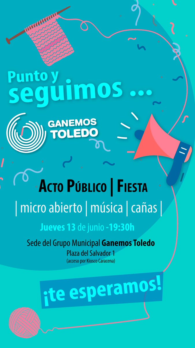 🤔¿Aún no tienes plan para esta tarde?
🎉🍻Te proponemos pasar un buen rato rodeado de amigos
🗓Jueves, 13 de junio
⏰19:30h
📍Sede Grupo Municipal (Pza. del Salvador,1)
¡Te esperamos!