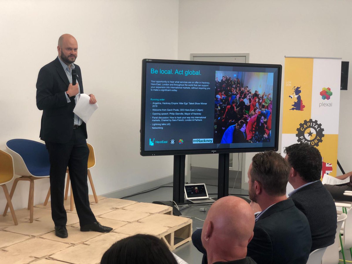 mayorofhackney's tweet image. Grt to finish #LondonTechWeek @ @hackneycouncil @HereEast @CapitalFactory &amp;amp; @Plexalcity event: 'Be local, but act global'. Being open, diverse &amp;amp; internationally focused is vital to building a flourishing &amp;amp; inclusive economy. Excellent panel inc @guynicholson_ @siwander @SaraTrade