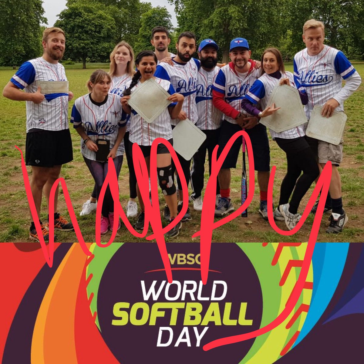 Happy #WorldsoftballDay <a href="/CharitySoftball/">London Charity Softball League</a> ers.... and all ballers everywhere! 
The Allies salute you! 
And YOU our wonderful sponsors: THANK YOU! 
<a href="/HarrisHillJobs/">Harris Hill</a> @Blue_Step_S <a href="/RNBGroup/">RNB Group</a> <a href="/woods_rob/">Rob Woods</a> <a href="/ThinkCS/">THINK</a>
