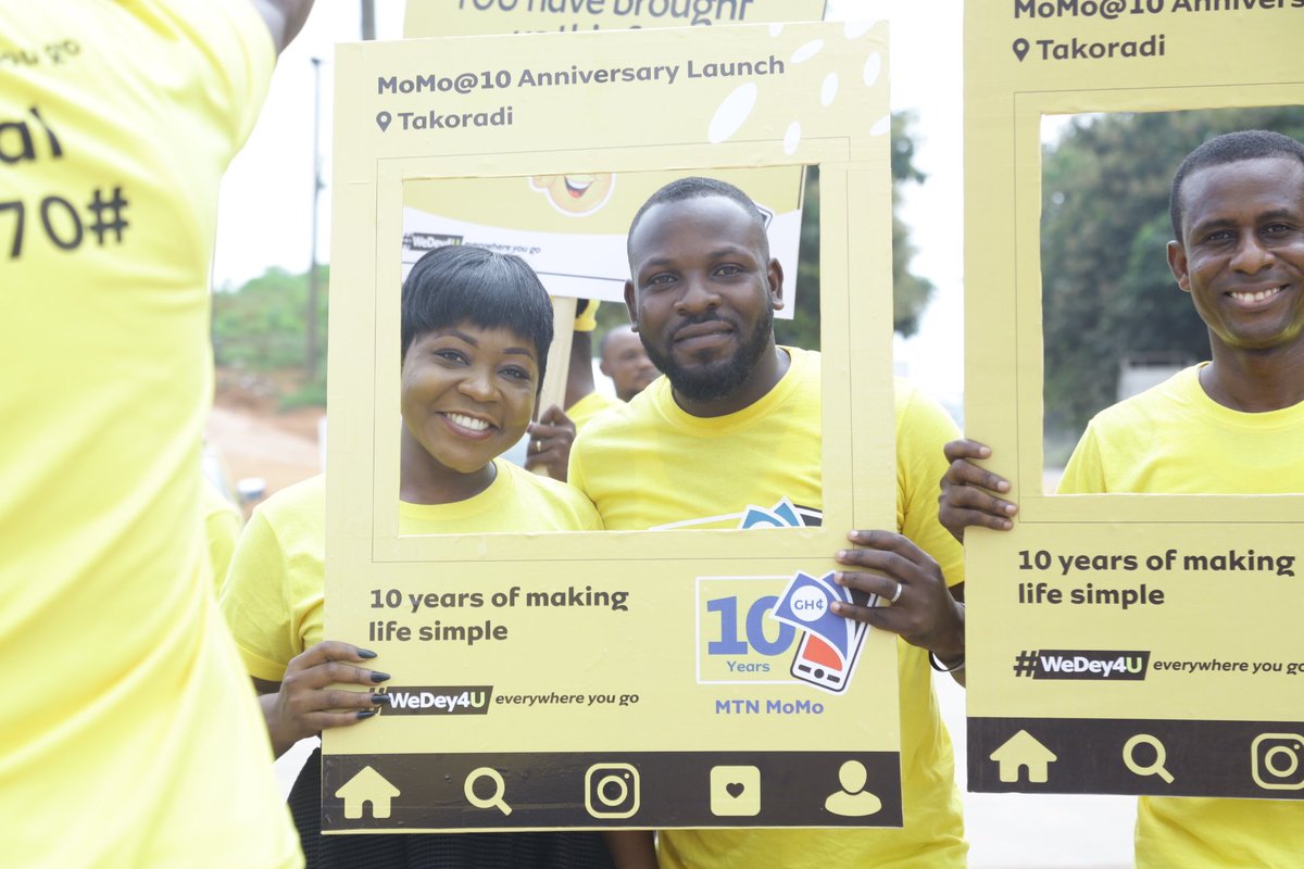 MTNGhana's tweet photo. 10 years of making life simple! #MoMoAt10 anniversary launch in Takoradi.  #WeDey4U #JustMoMoIt https://t.co/c4f8sxqu3N