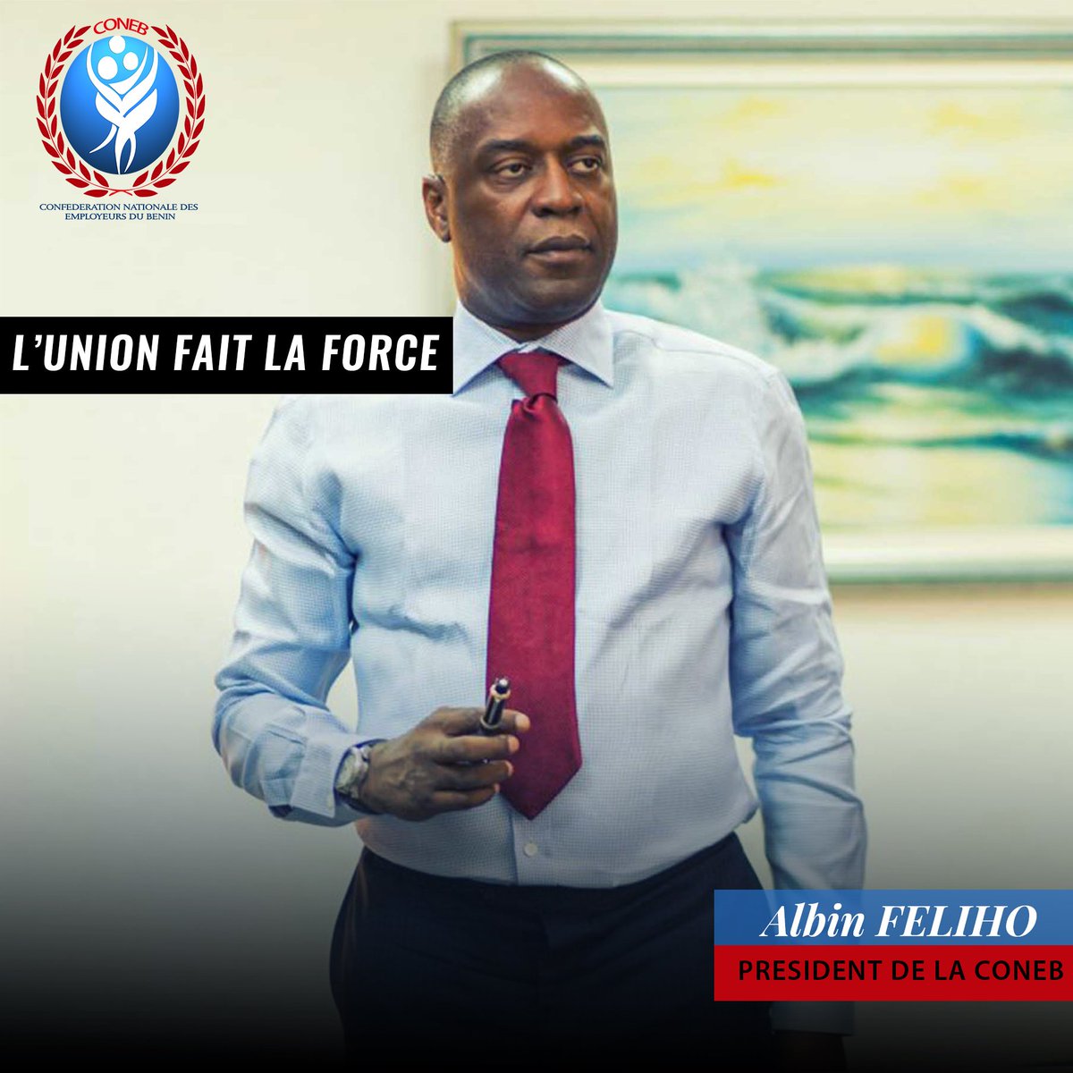 CONEB_BENIN's tweet photo. "𝐋’𝐔𝐧𝐢𝐨𝐧 𝐟𝐚𝐢𝐭 𝐥𝐚 𝐟𝐨𝐫𝐜𝐞"
La CONEB a été, et sera toujours présente à vos côtés pour défendre le modèle des entreprises auprès de nos institutions politiques, des acteurs économiques et de l’administration.
Rejoignez-nous dès maintenant!!
#Ensemble_le_Benin_Avance https://t.co/a74jDlvu8q