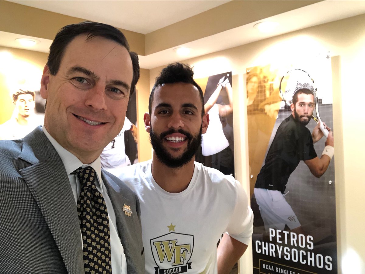 John_Currie's tweet photo. Bruno promised me this am that he’ll put the ⚽️ in 🥅 in @WakeMSoccer home opener 8/30 6PM in #SpryStadium. Since he had 10 goals 9 assists last year I believe him! #SkoDeacs @DemonDeacons https://t.co/8GbiqjcZzI