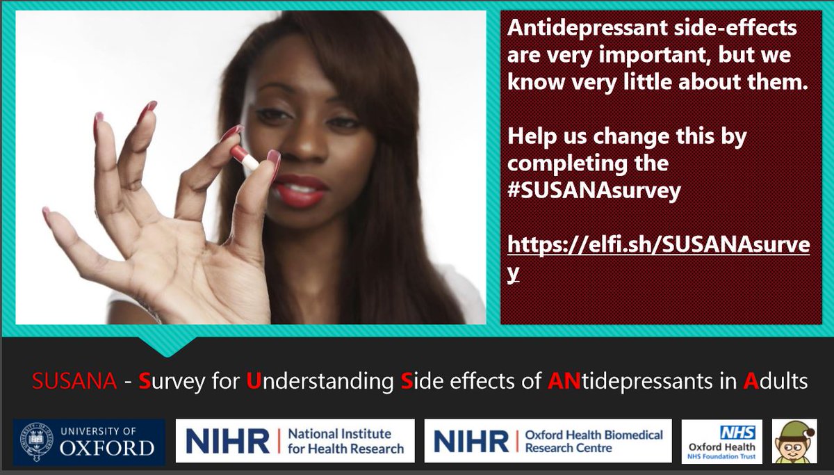 Have you ever taken antidepressants ? Do you prescribe antidepressants? Please answer this survey which investigate the common adverse effects of antidepressants. It will help determining important outcomes for patietns RT welcome 
<a href="/martinoffringa/">Martin Offringa</a> <a href="/mirandarwolpert/">Prof Miranda Wolpert</a> @Toshi_FRKW