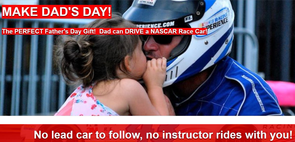 Looking for the last-minute, perfect Father's Day gift? Buy them a gift certificate to drive a NASCAR racecar at <a href="/NASCARRaceExp/">NASCAR Racing Experience</a>  #1Motorsport1Goal #FathersDay #PerfectGift #Drive