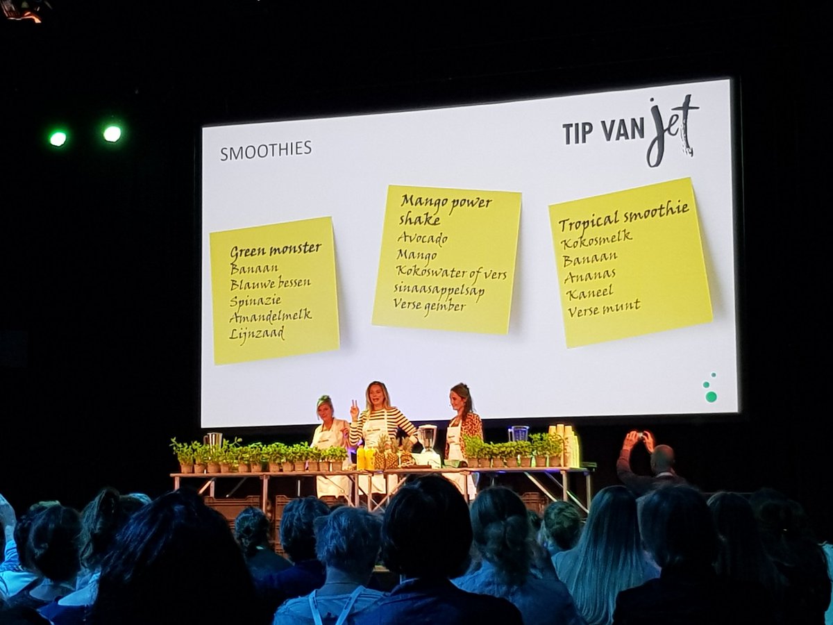 De dag goed afsluiten met gezonde smoothies van Jet van Nieuwkerk. 
#aig2019