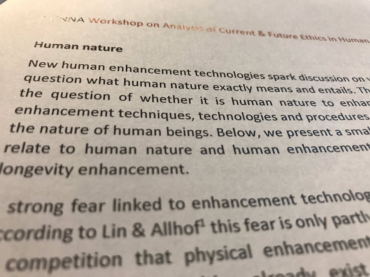 SiennaEthics's tweet photo. What is #human nature? Struggle and effort gives meaning. Thank you Lewis Coyne, Barbro Fröding, Harris Wieseman, @JohannRoduit, Ole Martin Moen and @FernowJosepine for asking is #enhancement diminishes meaning. #SiennaEnhancement #EthicsofEnhancement https://t.co/Y1PcEA5Tq6