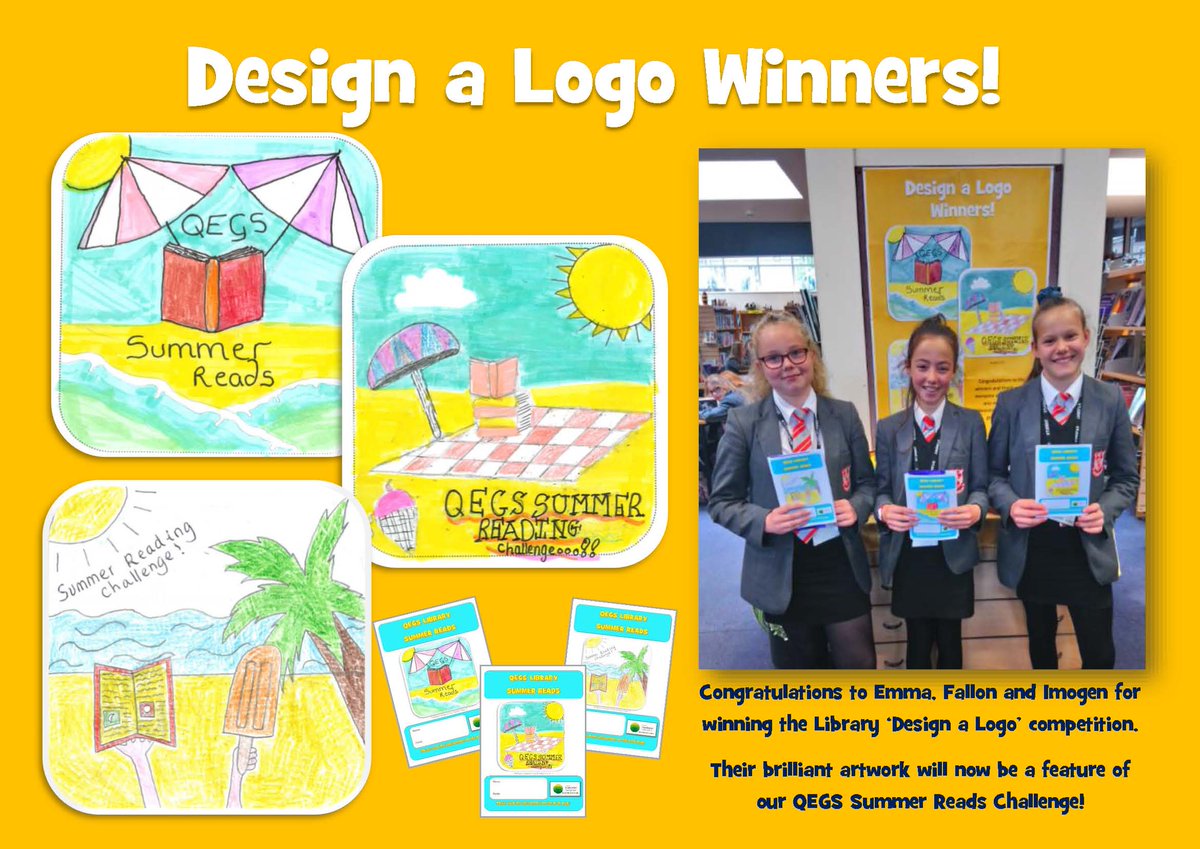 QEGS_Library's tweet photo. Congratulations to the winners! We Love the new designs for the QEGS Summer Reads Challenge. Check out the details on the Transition page of our website. https://t.co/hgRDzCOuqw