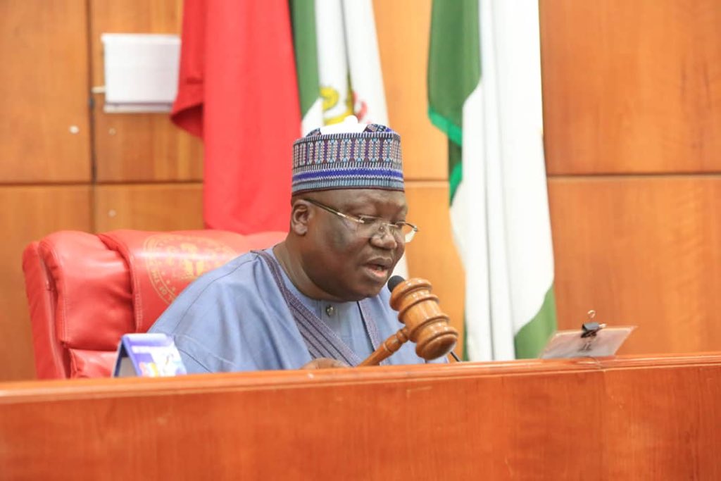 Senate President Ahmad Lawan presiding over the second plenary of the 9th Senate having been inaugurated on Tuesday, the 11th Of June, 2019.