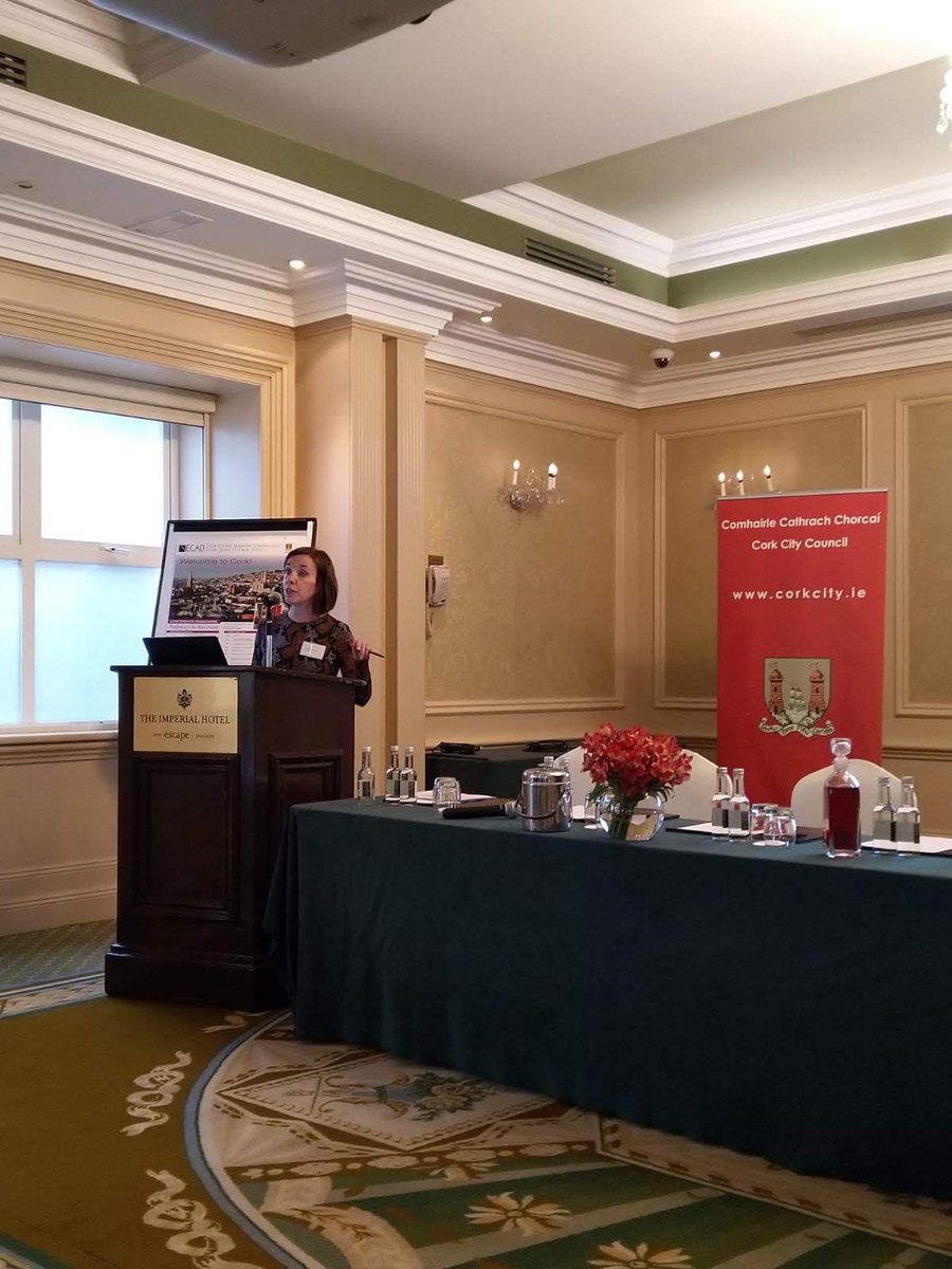 CoolmineTC's tweet image. Pauline McKeown - ''Community supports and social integration are the positive reinforcers'' speaking in Cork ECAD 26th Mayors Conference #PathwaysToRecovery #recovery @corkcitycouncil @cldatf @IreRecoveryAcad