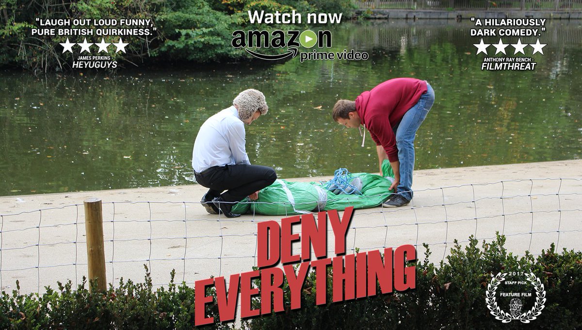 DenyEverything's tweet photo. "Laugh out loud funny, pure British quirkiness" - @HeyUGuys 

#DenyEverything is #NowStreaming on #Amazon @PrimeVideo in the US &amp; UK!
https://t.co/e92aktnl8N https://t.co/6lXMcPk2E8