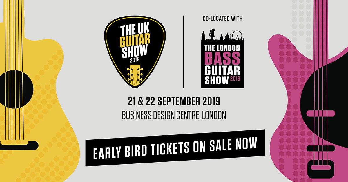 Want to join us at the @UKGuitarShow & @bassguitarshow on 21-22 September? Want DISCOUNTED EARLY BIRD TICKETS? Take advantage of these cheaper entry tickets by midnight on 29 June... bit.ly/2WuavRy See you there. #ukguitarshow #londonbassguitarshow #lbgs2019