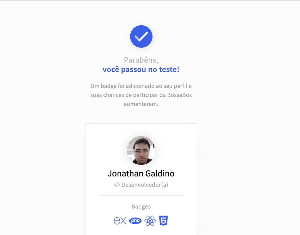 johnhashed's tweet image. Tô chegando lá ;) #bossabox #reactchallenge

Next: desafio de fullstack :D