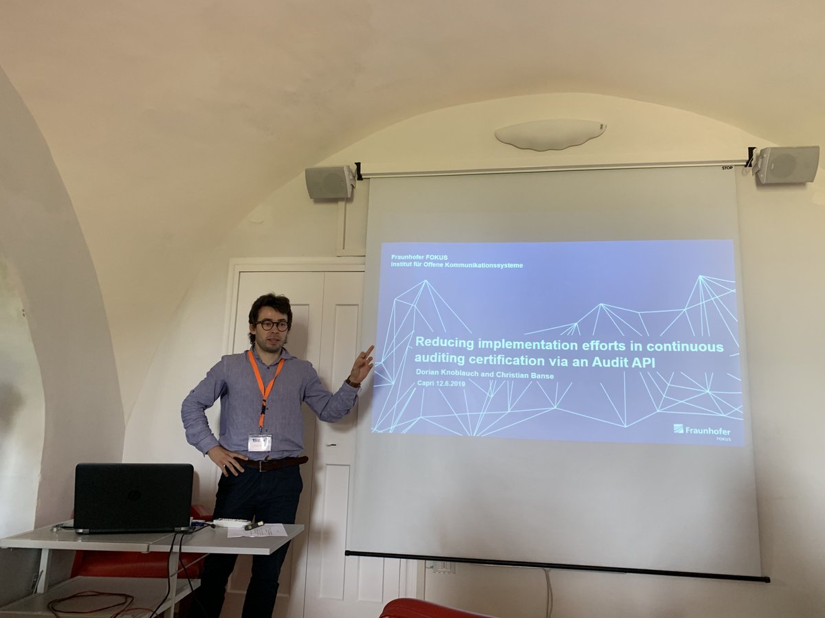 EU_SEC's tweet photo. WETICE 2019 great stage for @FraunhoferAISEC & @fraunhoferfokus presentation on #continuousauditing https://t.co/ZtDJwHh0Eq