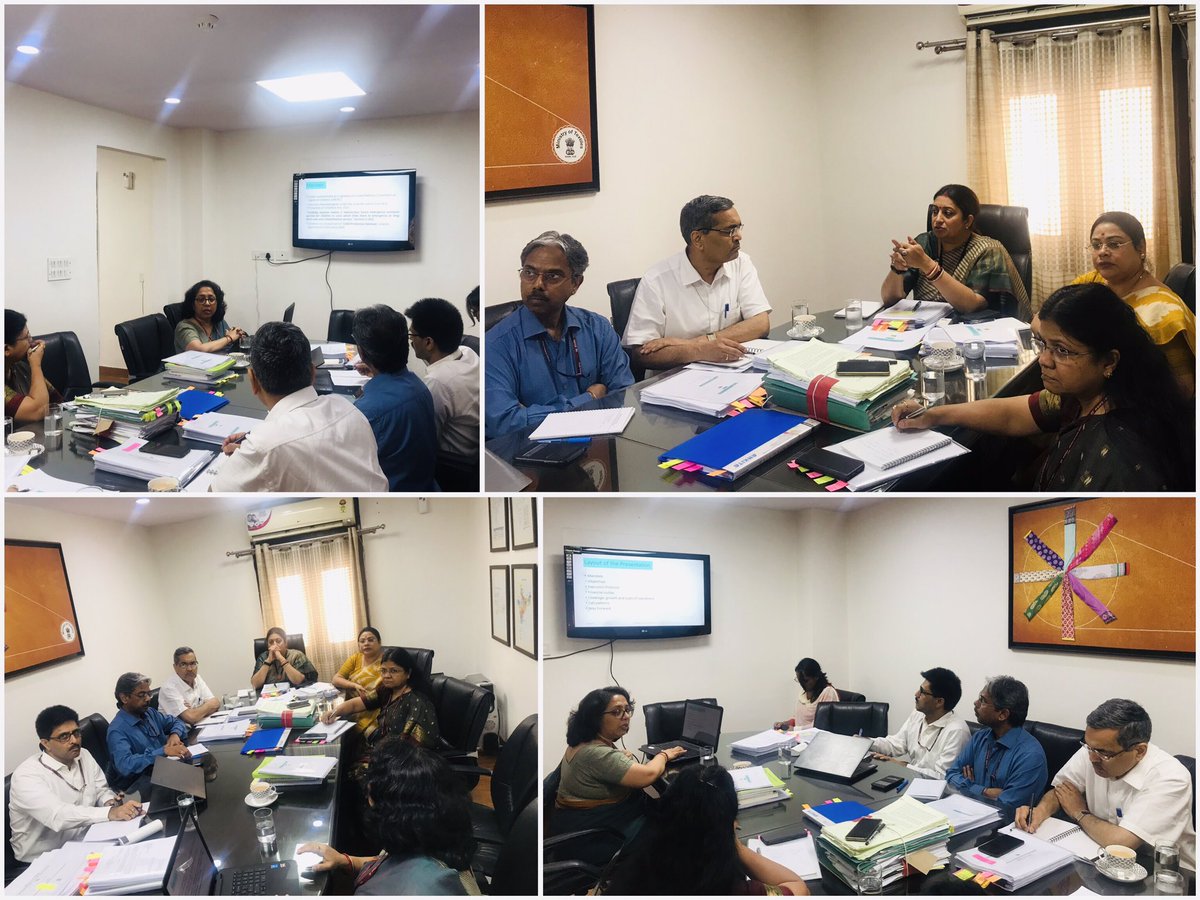 smritiirani's tweet photo. Reviewed functioning of Women Helpline &amp; Childline across the country with @MinistryWCD officials. https://t.co/GYN0kkGN2F