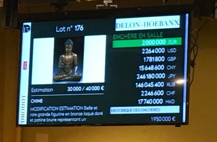 FennMathilde's tweet image. Les joies des ventes d’arts d#asie, magiques 👏 2,562,000€ pour un Bouddha du 11e siècle @Drouot cet après-midi par @guillaumedelon