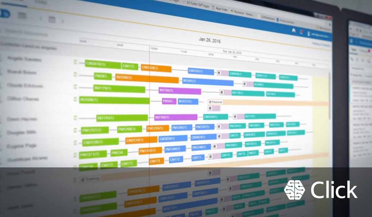 ClickSoftware's tweet image. [Video] See how Click’s real-time #scheduleoptimization helps service organizations easily manage in-day disruptions: okt.to/9dVmWT #fieldservice #fieldservicemanagement