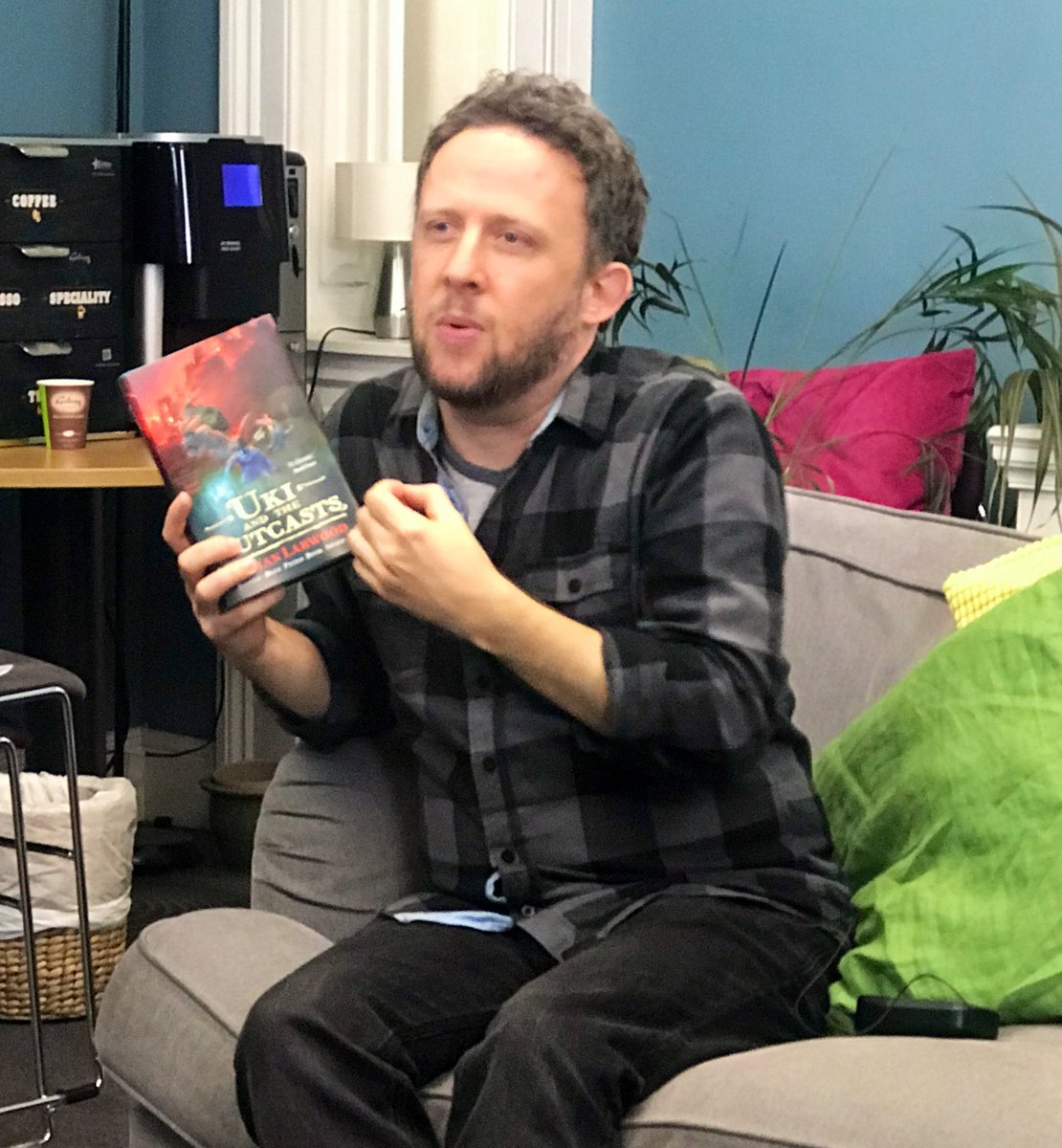 And now @kmlarwood is talking about the legendary Podkin One-Ear and his brand new book set in the same world as Podkin: Uki and the Outcasts! 🐰