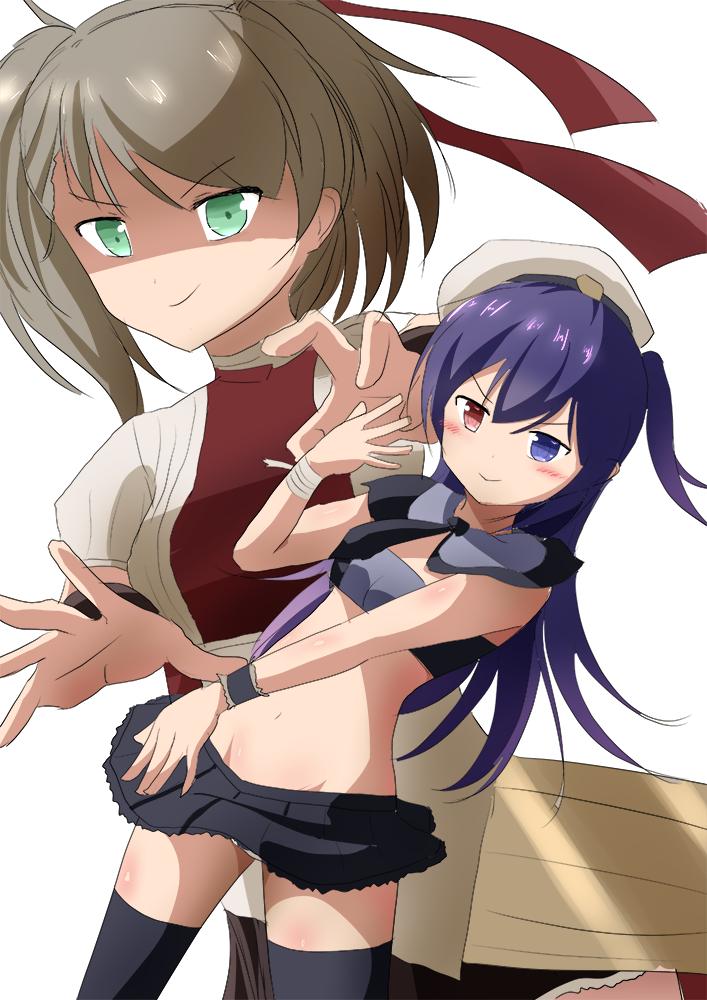 アズレン アズールレーン アズレン 撫でるサンディエゴ 妹 と撫でられるアトランタ 姉 トロ Skeb受付中のイラスト