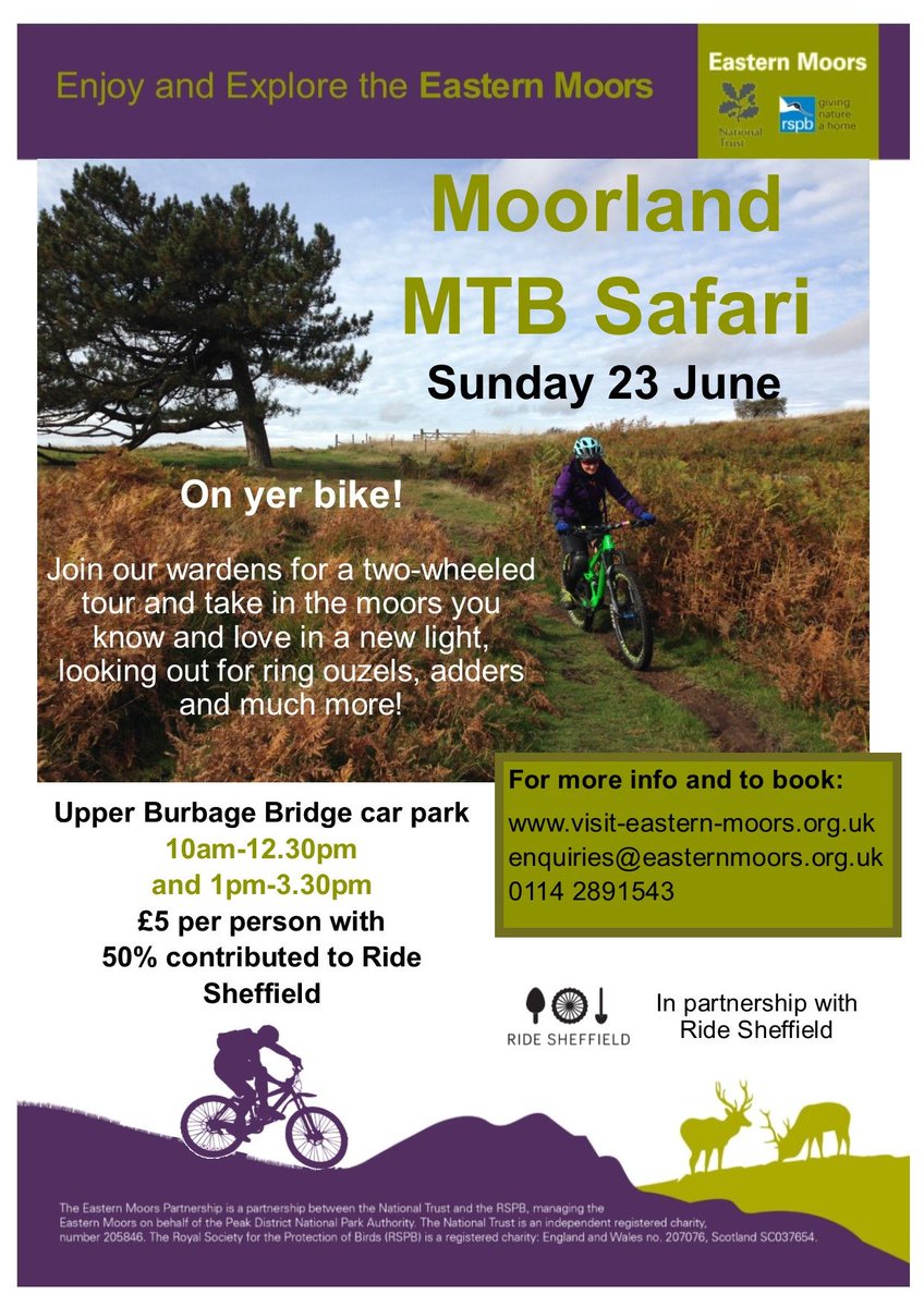 1/2 On yer bike!
In partnership with Ride Sheffield, the Eastern Moors would like to invite you to our first ever Moorland Mountain Bike Safari! Come and explore the moors you know and love in a new light.
(Photo credit John Horscroft)
<a href="/peakdistrict/">Peak District National Park</a> @PeakDistrictNT <a href="/ridesheffield/">Ride Sheffield</a>