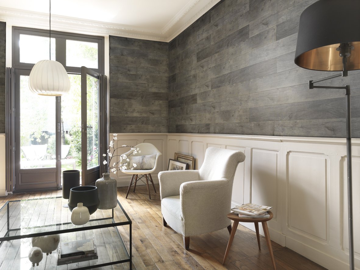 Ideas Deco: reviste la mitad de una pared con pvc Elements Wood y consigue  un efecto espectacular en la pared y en la decoración del salón.  https://t.co/sPqEp6yWtl, image size:1181x886