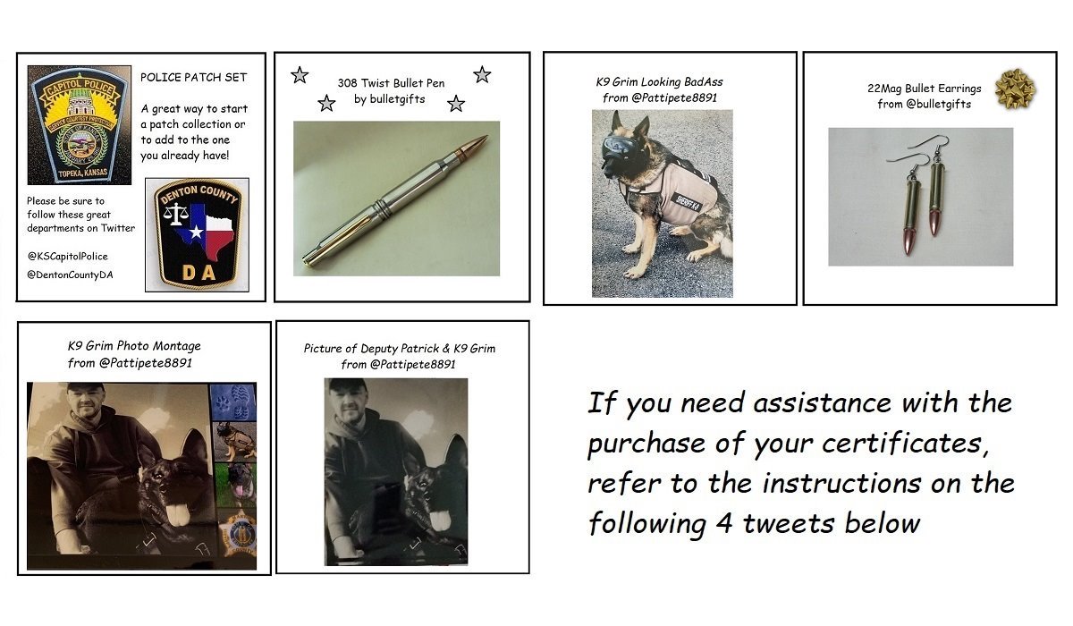 🐾K9 Grim Fundraiser🐾

For every $25 gift certificate purchased for K9 Grim from EliteK9 you will receive 1 entry

Donate➡️elitek9.com/Specials/0/0

Refer to the rules and 11 prizes in the pictures below⤵️

#LivePD #LivePDNation #K9ArmyStrong #K9  #Fundraiser #Retweet