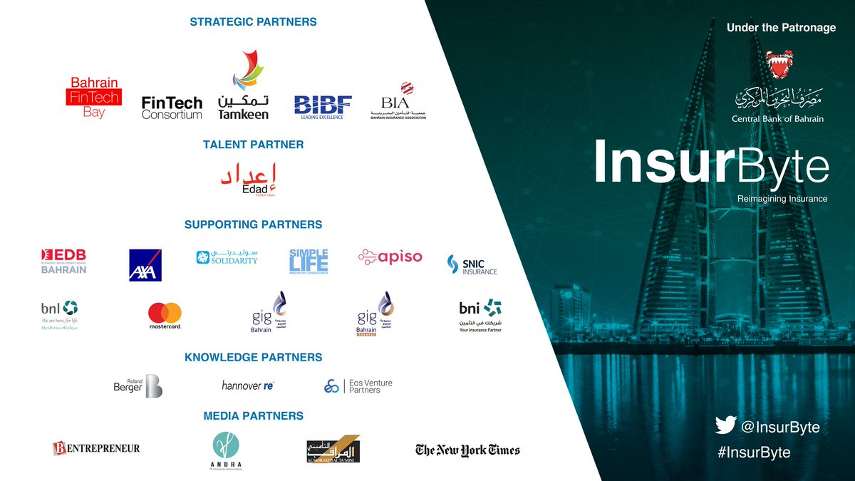 InsurByte's tweet photo. We would like to extend our gratitude to all of our partners, sponsors and attendees for making the @insurbyte conference a success.

#InsurTech #FintasticBahrain #Bahrain #TeamBahrain https://t.co/Xhqj9JY4mX