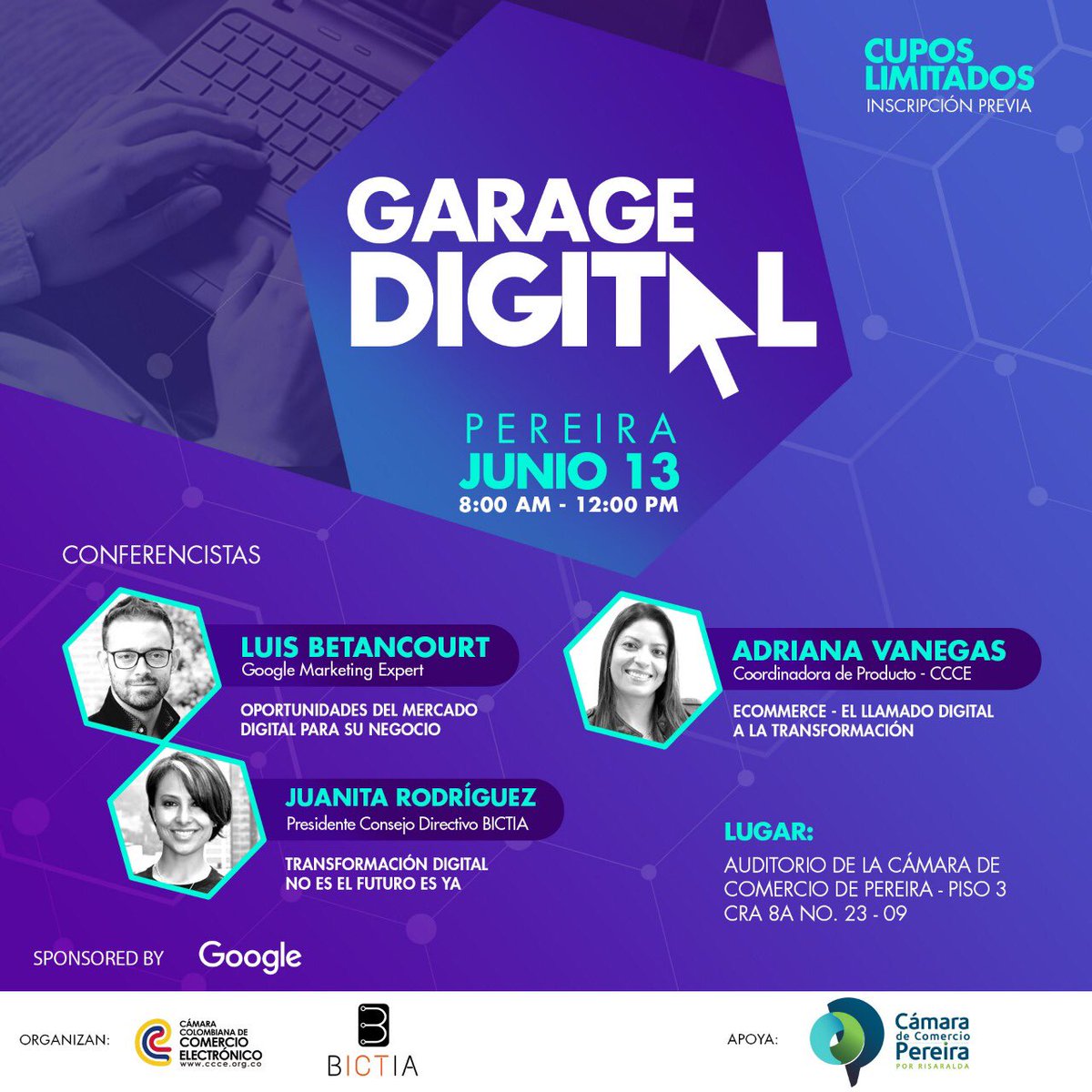 jrodriguezk's tweet photo. Hoy @bictia en la @camarapereira con @luis3etancourt de @GoogleColombia y @camcoelectronic con #GarajeDigital https://t.co/jWFORX5Uc5