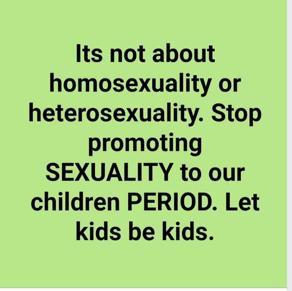 LadyLiberty_76's tweet photo. Leave it out of the schools and allow the parents to make this choice. School and society isn't the place for this lesson. Let them grow naturally! #parentalrightstoeducate https://t.co/3imwx1oner