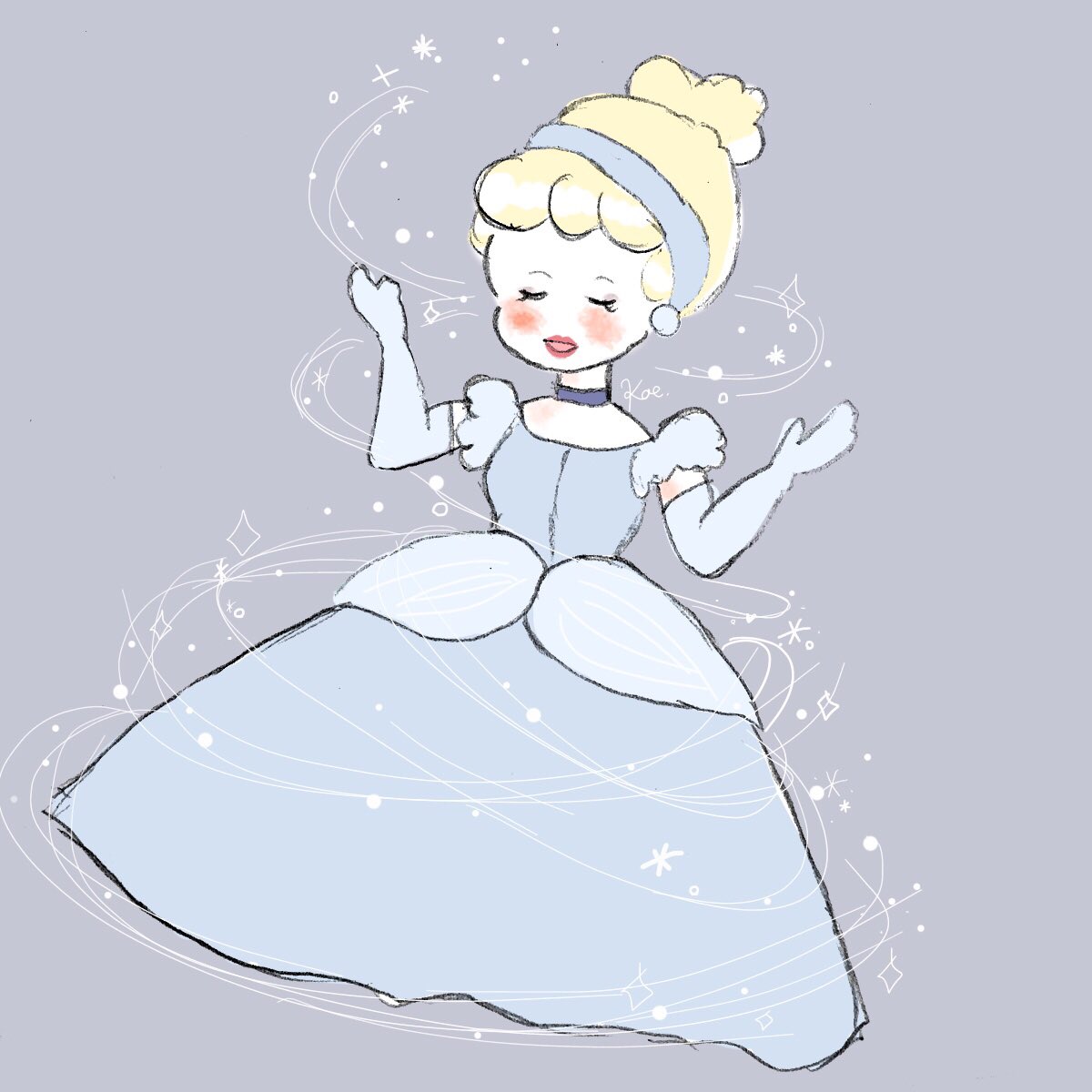 Kaeco Cinderella シンデレラ ディズニー Disney 青 イラスト Illustration ディズニーイラスト T Co G3krxgo5fa Twitter