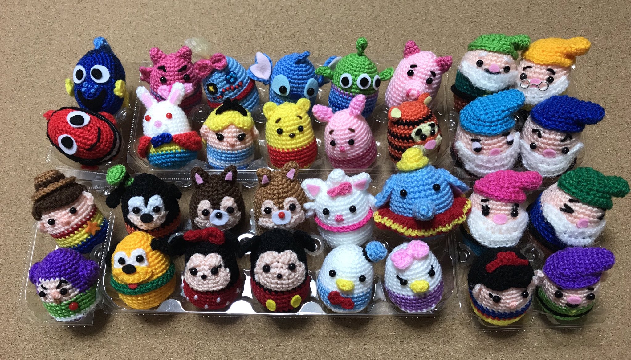 みかん コロンとかわいいディズニーのあみぐるみ コンプリートしました 可愛い作品ばかりで編んでて楽しかったです ﾟ あみぐるみ かぎ針編み いちかわみゆき 先生 T Co Kcyaxsaexh Twitter