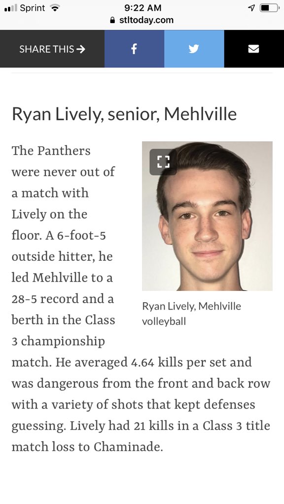 Congrats Ryan!!!  First team all metro.