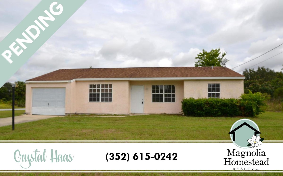 RealtorHaas's tweet photo. Under contract in just a few days - this 3/2 at a great price in SE Ocala. Call me today to buy or sell in Ocala, where the market is just right. #magnoliahomesteadrealty #pending #seocala https://t.co/KrzhyZiPaX
